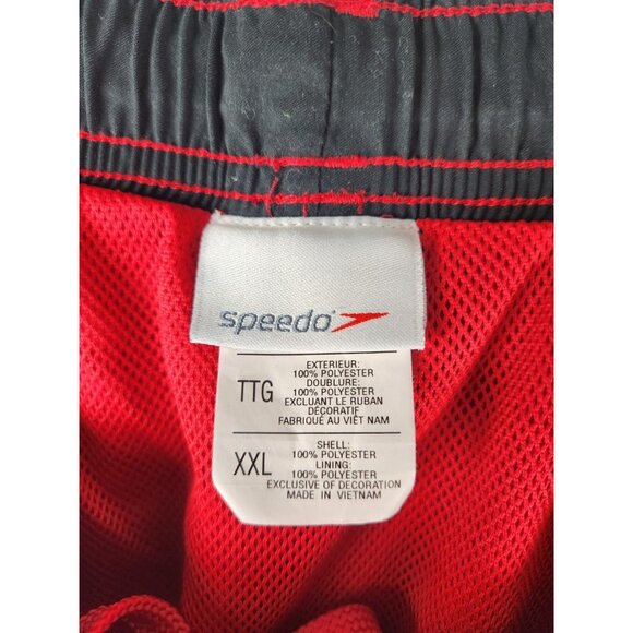 Speedo Mens Shorts Swim Trunks Red Size XXL String Waistband - Picture 5 of 14